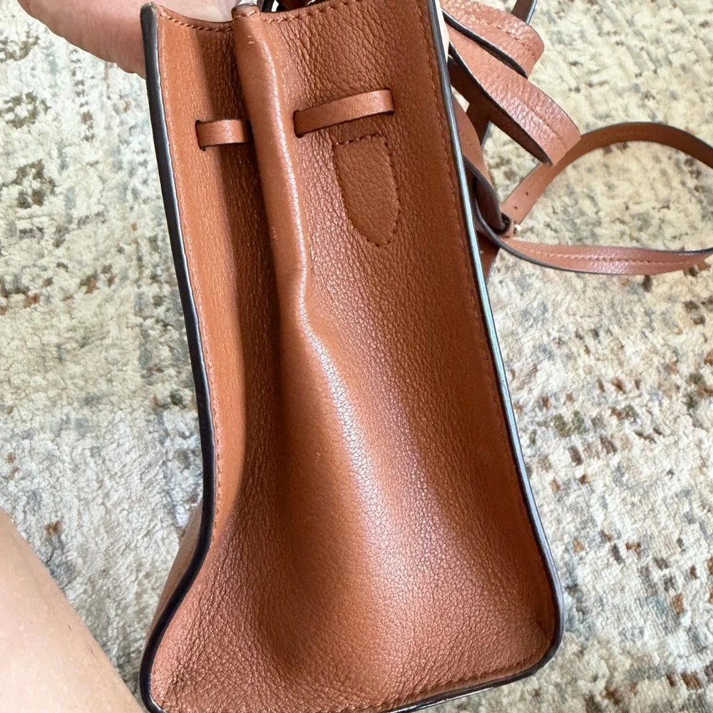 EUC Kate Spade Hayes Street Small Satchel  Warm Cognac Pebbled Leather